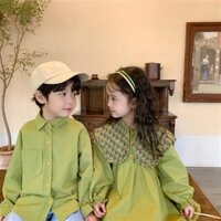 Váy tiểu thư cho bé, hình cánh bướm màu xanh chuối