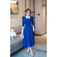 Váy Tiểu Thư Dáng Xòe, Chất Liệu UMi Hàn  Cao Cấp