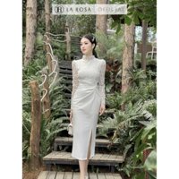 Váy Tiểu Thư LAROSA Chất Liệu Ren Hoa Nổi Phối Chéo Hàn Thiết Kế Eo Đính Ngọc Thanh Lịch Sang Trọng V970