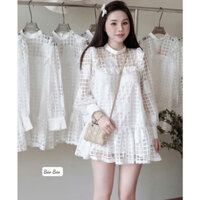 váy tiểu thư sang chảnh,váy thiết kế cao cấp,MẪU MỚI NHẤT đầm ren thêu hoa cao cấp bảo bảo  AB5