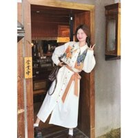 váy tiểu thư sang chảnh,váy hoa nhí bigsize,váy bigsize nữ,Váy dây đeo hai mảnh giả in hình đầu thu kiểu Pháp có khí chất nữ tính thon gọn vừa vặn váy dài,váy sang chảnh,váy đẹp cho nữ sang chảnh