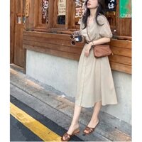 Váy tiểu thư tay phồng kiểu dáng Hàn Quốc