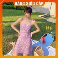 Váy tím hoa cúc 2 dây Dáng xoè nhẹ[Mã SP401]