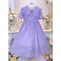 váy tím pastel cổ vuông