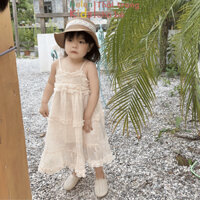 Váy Tơ 2 Dây Phối Bèo Helen Kids Váy Tiểu Thư Cho Bé OP5168