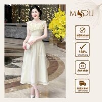 Váy Tơ Organza MDU4244 Thiết Kế Gam Màu Kem Sang Chảnh,Dáng Váy Xòe Duyên Dáng Từ MDU K34-D1-2