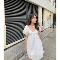 Váy trắng babydoll- dễ thương-basic