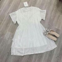 Váy trắng babydoll voan lụa 2 lớp