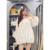 Váy trắng bồng trễ vai SM #1041