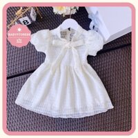 Váy trắng cho bé gái - BABYSTORE88 - đầm công chúa trẻ em 1 2 3 4 5 6 7 8 9 10 11 12 tuổi V44