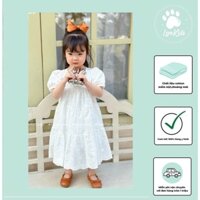 Váy trắng cho bé gái Sofia candy tay bo chun thêu trắng size 1/10y (51011)