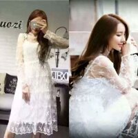 váy trắng công chúa 2 lớp hàng Quảng Châu loại 1