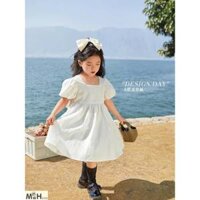 Váy Trắng Công Chúa, Tiểu Thư Chất Xốp Mềm Phồng Nhẹ Phù Hợp Cho Bé Gái Biểu Diễn Văn Nghệ, Dự Tiệc Siêu Xinh