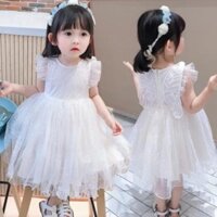 Váy Trắng Hình Bướm Xinh Xắn Thời Trang Cho Trẻ Em