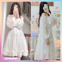 Váy trắng nữ chất đẹp màu trắng phog cách tiểu thư, nhẹ nhàng, duyên dáng