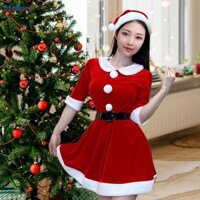 Váy Trang Phục Ông Già Noel Cho Nữ Đáng Yêu Có Mũ Và Thắt Lưng Cho Năm Mới Ngày Lễ Sân Khấu Biểu Diễn Tiệc Hộp Đêm
