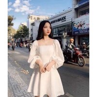 Váy trắng tay phồng tiểu thư siêu xinh[ [FREESHIP EXTRA]