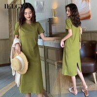 Váy trễ đầu gối dáng rộng và mỏng thời trang IELGY dành cho nữ