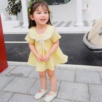Váy trẻ em, đầm bé gái công chúa cổ nơ AA5, váy tiểu thư cho bé gái xinh