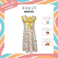 Váy trẻ em, váy cho bé gái tuổi teen 11 và 14 tuổi không tay cổ bèo hoa nhí xinh xắn MINICHIC