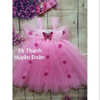 Váy tutu công chúa bé gái hồng trễ vai-bướm