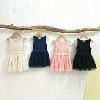 Váy tutu sát cánh cho bé gái 2-9 tuổi Mayoral màu trơn be hồng đen xanh đầm bé gái xuất dư váy không tay mùa hè cho bé