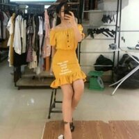 váy vàng body đuôi cá SẴN