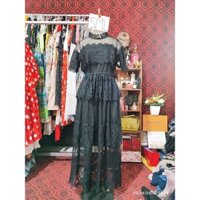 váy voan lưới đen dài