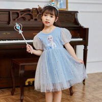 Váy Xanh Bé Gái - Váy Lưới Công Chúa Elsa Màu Hồng Bé Gái Ngôi Sao Đầm Công Chúa Trẻ Em lolita Váy Sinh Nhật