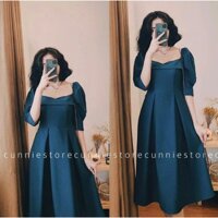 váy xanh cổ vịt