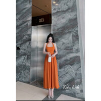 Váy xinh 3 màu hồng cam ghi