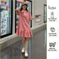 VÁY XINH ĐI LÀM ĐI CHƠI CHẤT COTTON MỀM MÁT DÁNG BABY DOLL CỔ SƠ MI -ĐẦM BẦU MÙA HÈ X279