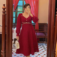 Váy Xòe Bigsize 60-90kg Dạ Kim Sa Cao Cấp – Đầm Thanh Lịch, Che Khuyết Điểm Siêu Đỉnh