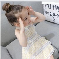 Váy xoè chấm bi vàng