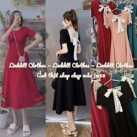 VÁY XOÈ CỘT NƠ LƯNG DÁNG DÀI ULZZANG CHẤT LIỆU THUN LỤA ĐẦM XOÈ DÁNG DÀI