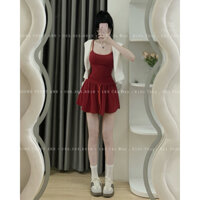 Váy xoè dáng ngắn ôm body 2 dây rút dây eo [ HÌNH THẬT HƯƠNG TUYẾT ANH BOUTIQUE ]