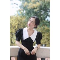 VÁY XOÈ ĐEN CỔ SEN