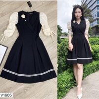 Váy xoè đen size M phối be V1605