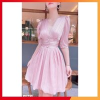 Váy xòe hồng thiết kế V1842  - Anlee DVC - Kèm ảnh thật trải sàn do shop tự chụp