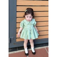 Váy xoè màu xanh em bé siêu cưng