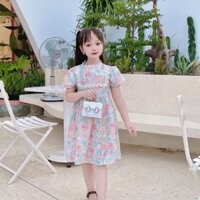 Váy Xòe Tay Phồng Hoa Hồng Ren Ngực Cho Bé Gái 1 2 3 4 5 Tuổi Tiger Baby Shop