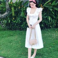 Váy xoè tiểu thư 2 màu: vàng, trắng