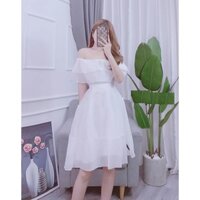 Váy Xòe Trễ Vai Đầm Thiết Kế Công Chúa Đầm Dự Tiệc