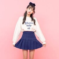 Váy xòe xếp ly Hàn Quốc Xanh dương đậm