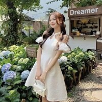 Váy Xốp Cổ Tàu Hở Vai