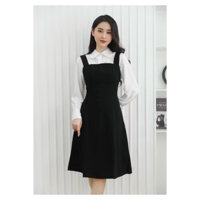 Váy yếm cổ vuông dáng xoè