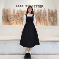 Váy Yếm Dáng Dài Xòe Khóa Sau Lưng Vintage Hàn Quốc M3049 - Lolla Fashion