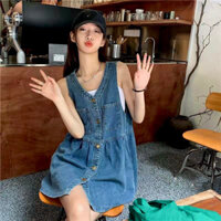 Váy Yếm Jean Denim,  Phong Cách Hàn Quốc