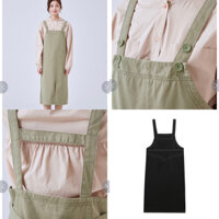 Váy yếm kaki Spao Hàn Quốc