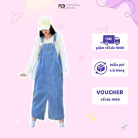 Váy yếm nữ jeans 2 dây dễ điều chỉnh túi trước trẻ trung đen xanh (hàng có sẵn) Minbin JPRO18